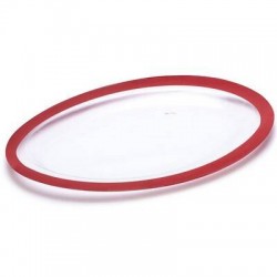VASSOIO OVALE PET ROSSO PERLATO 40x25cm