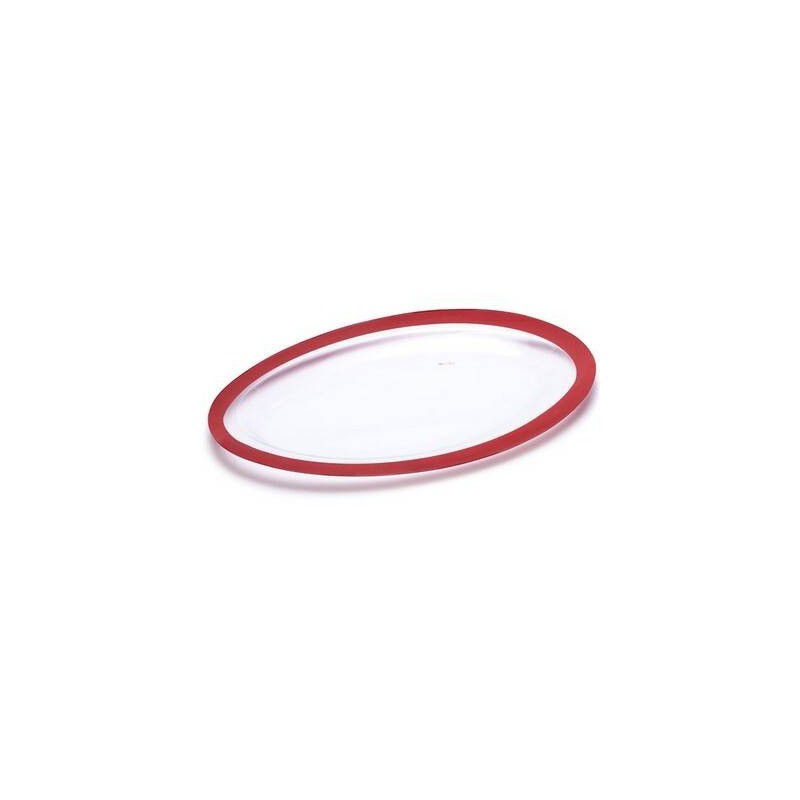 VASSOIO OVALE PET ROSSO PERLATO 40x25cm