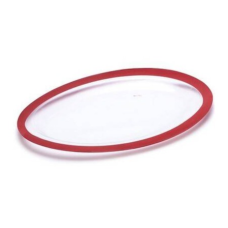 VASSOIO OVALE PET ROSSO PERLATO 40x25cm