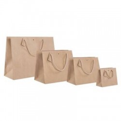 SHOPPER CARTA KRAFT CON TAG & FORO 24x19,5+14cm AVANA