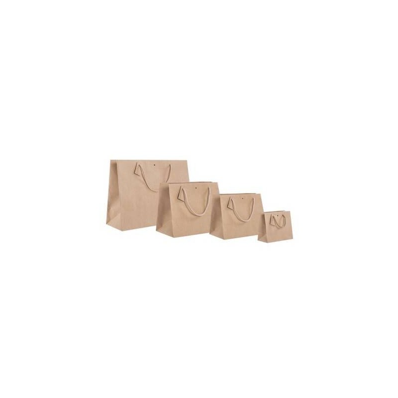 SHOPPER CARTA KRAFT CON TAG & FORO 24x19,5+14cm AVANA