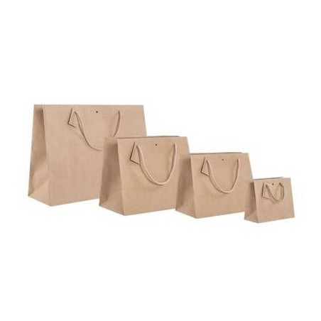 SHOPPER CARTA KRAFT CON TAG & FORO 24x19,5+14cm AVANA