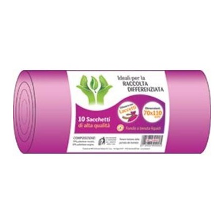 SACCHI NU 70x110cm RACCOLTA DIFFERENZIATA VIOLA 10pz