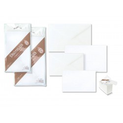 BIGLIETTO + BUSTA 7x11cm DALMAZIA 10pz BIANCO