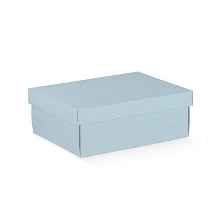 SCATOLA EASY F/COPERCHIO 34x25x12cm FIBRA AZZURRO