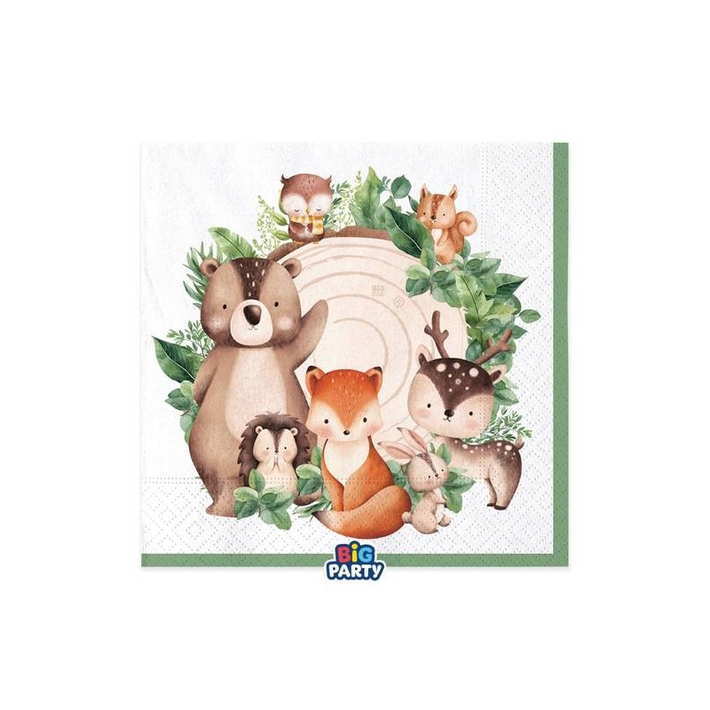 TOVAGLIOLI 33x33cm WOOD ANIMALS 16pz