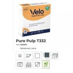 TOVAGLIOLI 33x33 2V BIANCHI VELO PURE PULP 75pz