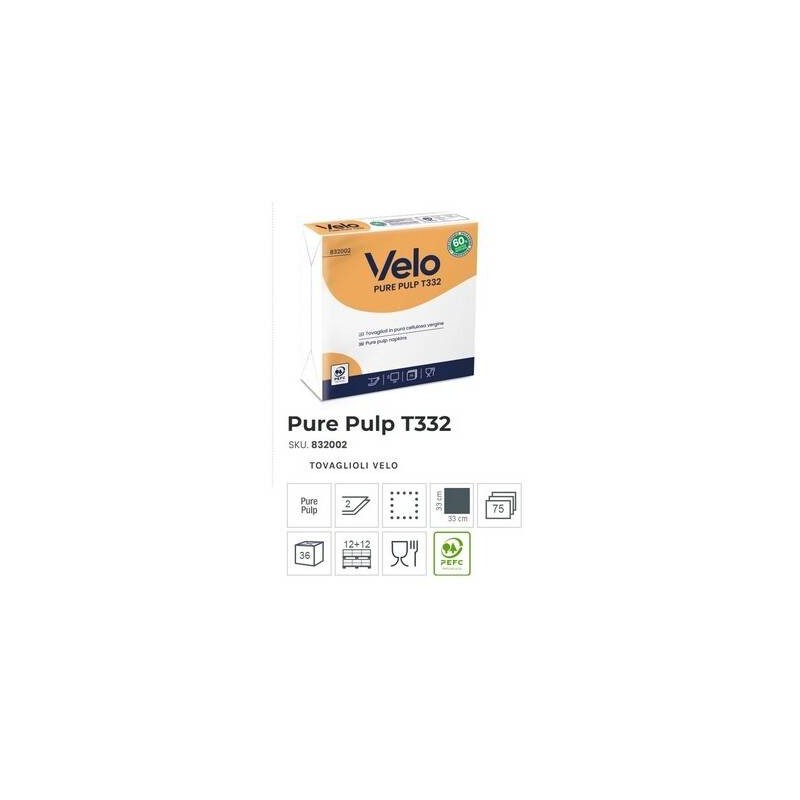 TOVAGLIOLI 33x33 2V BIANCHI VELO PURE PULP 75pz