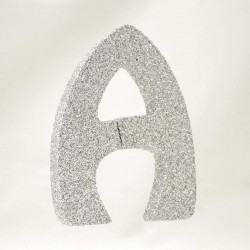 LETTERA POLISTIROLO GLITTER ARGENTO mm120x90 A