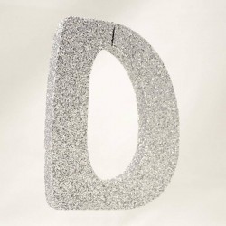 LETTERA POLISTIROLO GLITTER ARGENTO mm120x90 D