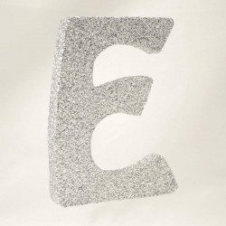 LETTERA POLISTIROLO GLITTER ARGENTO mm120x90 E