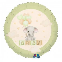 PALLONE MYLAR TONDO 45cm BABY ELEPHANT