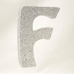 LETTERA POLISTIROLO GLITTER ARGENTO mm120x90 F