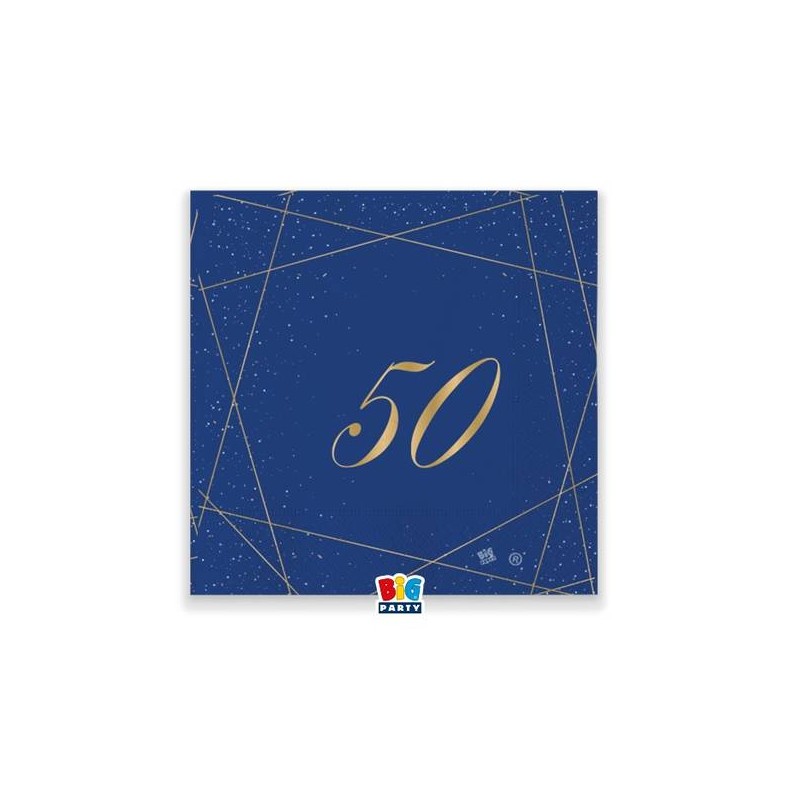 TOVAGLIOLI 25x25cm 50 ANNI BLUE GOLD 20pz