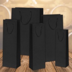 SHOPPER KRAFT NERO 1 BOTTIGLIA C/DIV. 7x7x32cm
