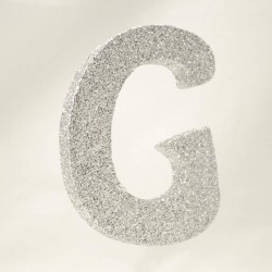 LETTERA POLISTIROLO GLITTER ARGENTO mm120x90 G
