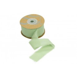 NASTRO SETA CON FRANGIA mm40x15mt VERDE SALVIA BAR