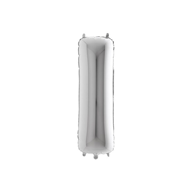 PALLONE MYLAR LETTERA I 40 102cm SILVER