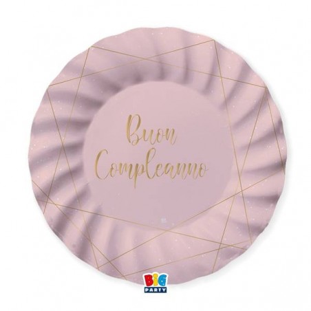 PIATTI ø25cm BUON COMPLEANNO ROSE 8pz