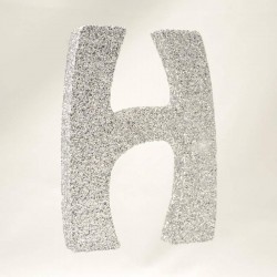 LETTERA POLISTIROLO GLITTER ARGENTO mm120x90 H