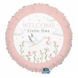 PALLONE MYLAR TONDO 45cm WELCOME LITTLE ONE ROSA