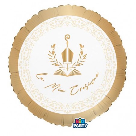 PALLONE MYLAR TONDO 45cm CRESIMA ELEGANT