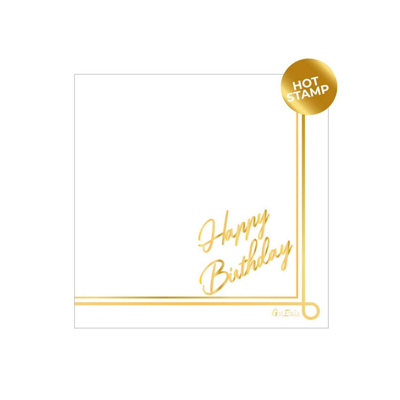 TOVAGLIOLI 33x33 HAPPY BIRTHDAY GOLD 16pz