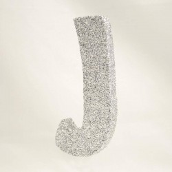 LETTERA POLISTIROLO GLITTER ARGENTO mm120x90 J