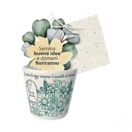 VASETTO LANTERNA CON CARTA PIANTABILE ø7,5x7cm