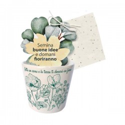 VASETTO FIORI CON CARTA PIANTABILE ø7,5x7cm