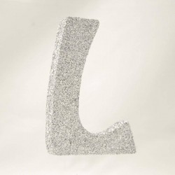 LETTERA POLISTIROLO GLITTER ARGENTO mm120x90 L