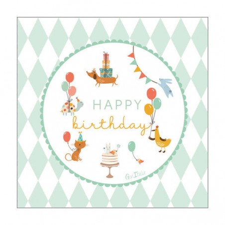 TOVAGLIOLI 33x33 HAPPY BIRTHDAY KIDS 16pz