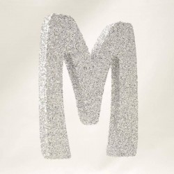 LETTERA POLISTIROLO GLITTER ARGENTO mm120x90 M