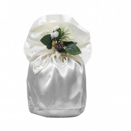 PORTAPANETTONE ORGANZA SATIN 35x23cm AVORIO 1pz