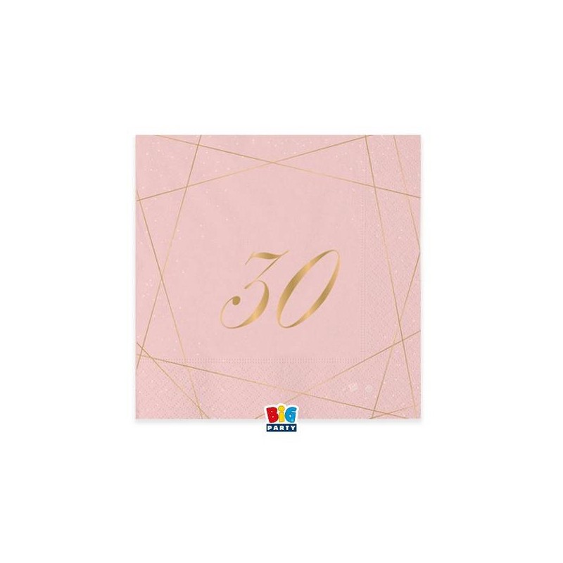 TOVAGLIOLI 25x25cm 30 ANNI ROSE 20pz