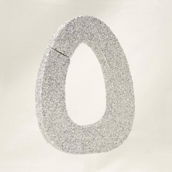 LETTERA POLISTIROLO GLITTER ARGENTO mm120x90 O