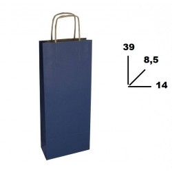 BORSA CARTA COLOR BOTTIGLIA MIS.14+8,5x39cm BLU 561