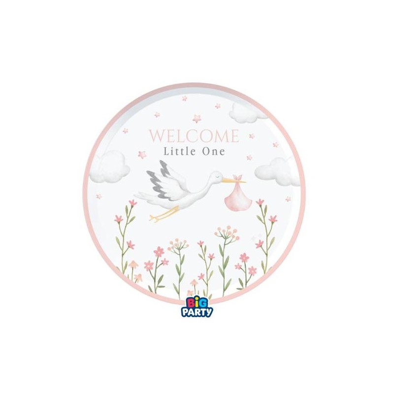 PIATTI ø18 WELCOME LITTLE ONE ROSA 6pz