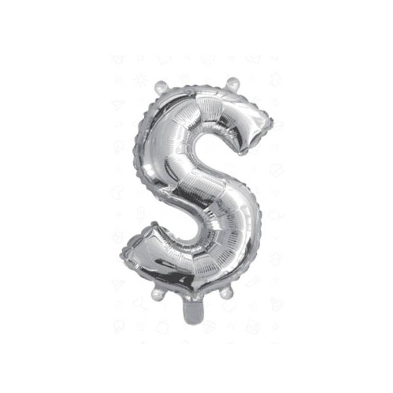 LETTERA S MYLAR SILVER 16 40cm