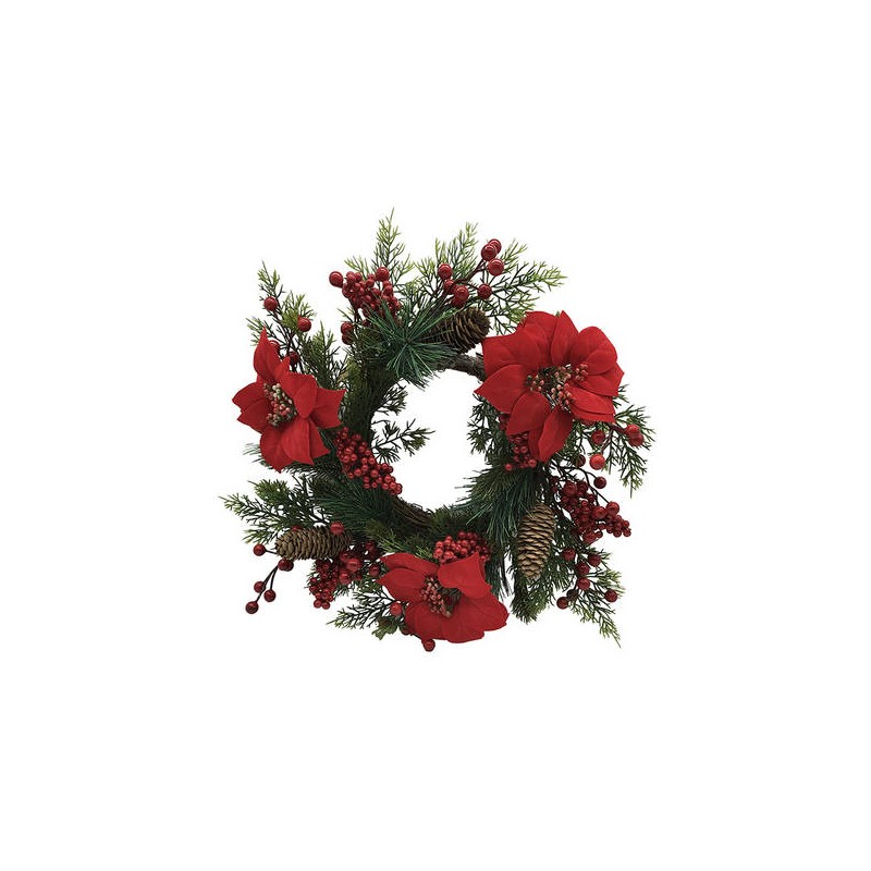 CORONA DI FIORI ROSSI XMAS 35cm