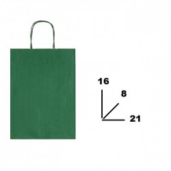 BORSA CARTA COLOR MIS.16+8x21cm VERDE SCURO 560