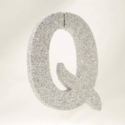 LETTERA POLISTIROLO GLITTER ARGENTO mm120x90 Q