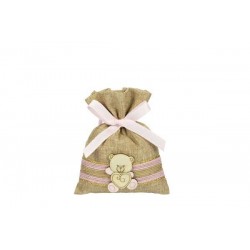 SACCHETTO YUTA ORSETTO ROSA 10x13cm 10pz