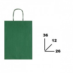 BORSA CARTA COLOR MIS.26+12x36cm VERDE SCURO 560