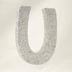 LETTERA POLISTIROLO GLITTER ARGENTO mm120x90 U