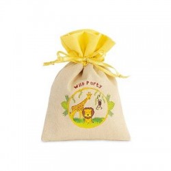 SACCHETTINO BEIGE/GIALLO 10x14cm JUNGLA 12pz