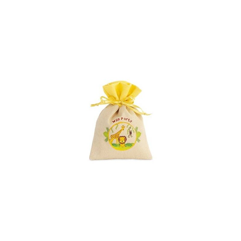 SACCHETTINO BEIGE/GIALLO 10x14cm JUNGLA 12pz