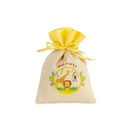 SACCHETTINO BEIGE/GIALLO 10x14cm JUNGLA 12pz
