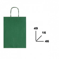 BORSA CARTA COLOR MIS.46+16x49cm VERDE SCURO 560