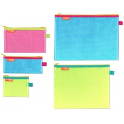 BUSTA MULTIBAG RETINA CON CERNIERA F.TO 14x10,5cm ASSORTITE